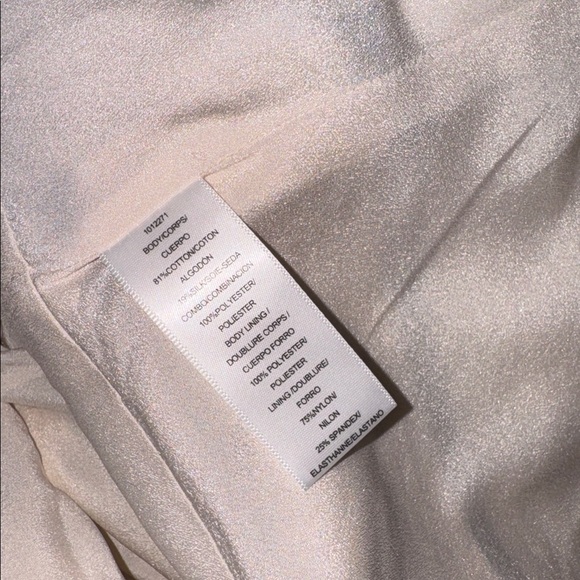 Halston evening dress color block striped silk blend bone black NEW size 4 - Picture 7 of 7